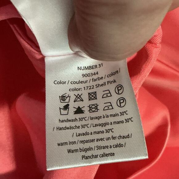ROTATE Birger Christensen Shell Pink Satin Wrap Mini Dress NWT Size 42 (US 12) - Picture 11 of 15